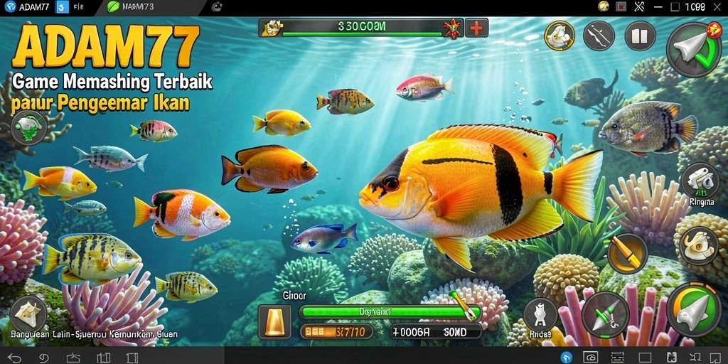 Screenshot gameplay ADAM77 menampilkan pengalaman memancing yang mendebarkan.