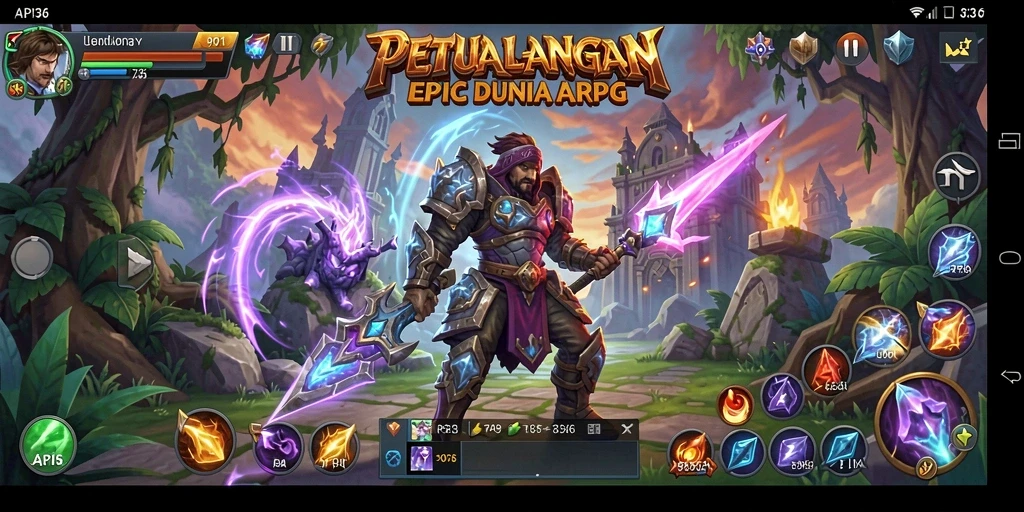 Tampilan gameplay API36 dengan pertempuran seru dan karakter yang menakjubkan.