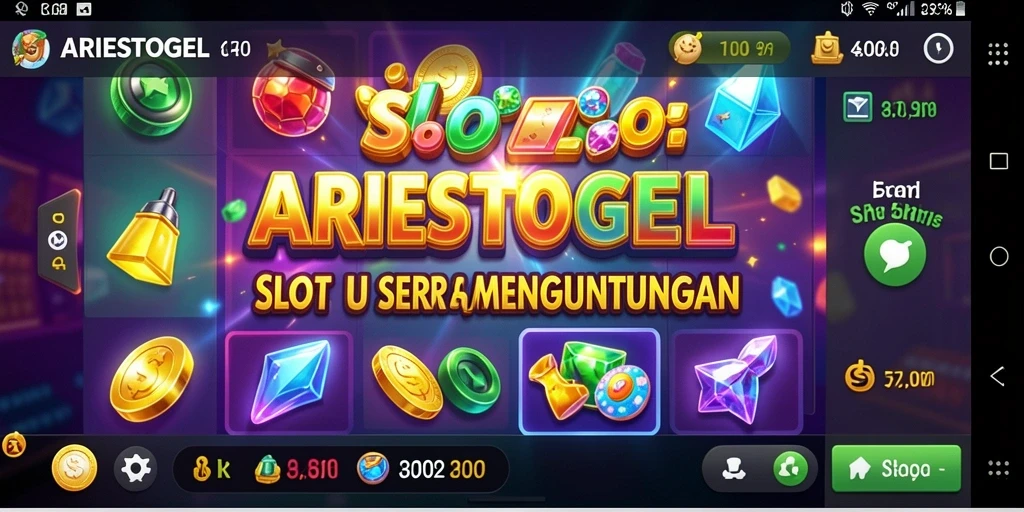 Tangkapan layar gameplay ARIESTOGEL menampilkan keseruan permainan Slot.