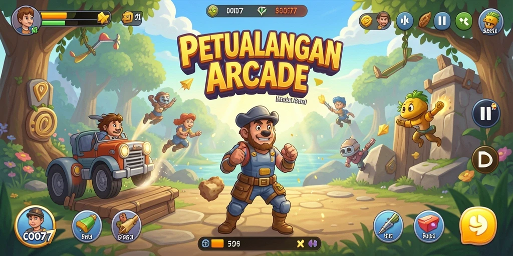 Tampilan gameplay seru dalam COO77 dengan aksi cepat dan tantangan menarik.