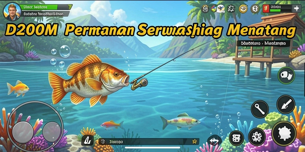 Tangkapan ikan yang megah dalam gameplay D200M yang mendebarkan.