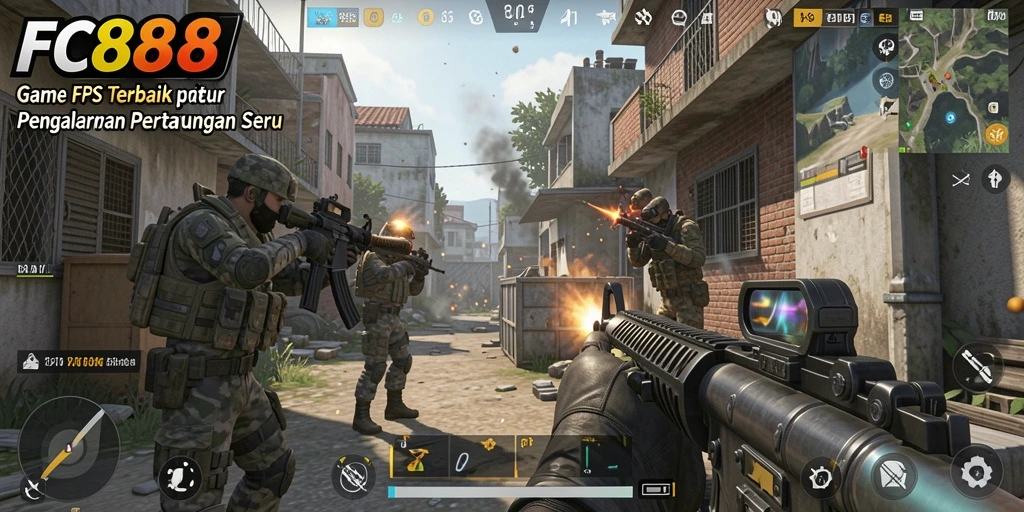 Tampilan gameplay FC888 dengan aksi tembak-menembak yang seru.