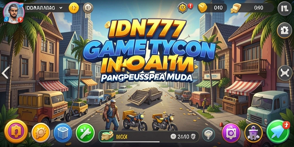 Tangkapan layar gameplay IDN777 menunjukkan berbagai usaha yang dapat dikelola.