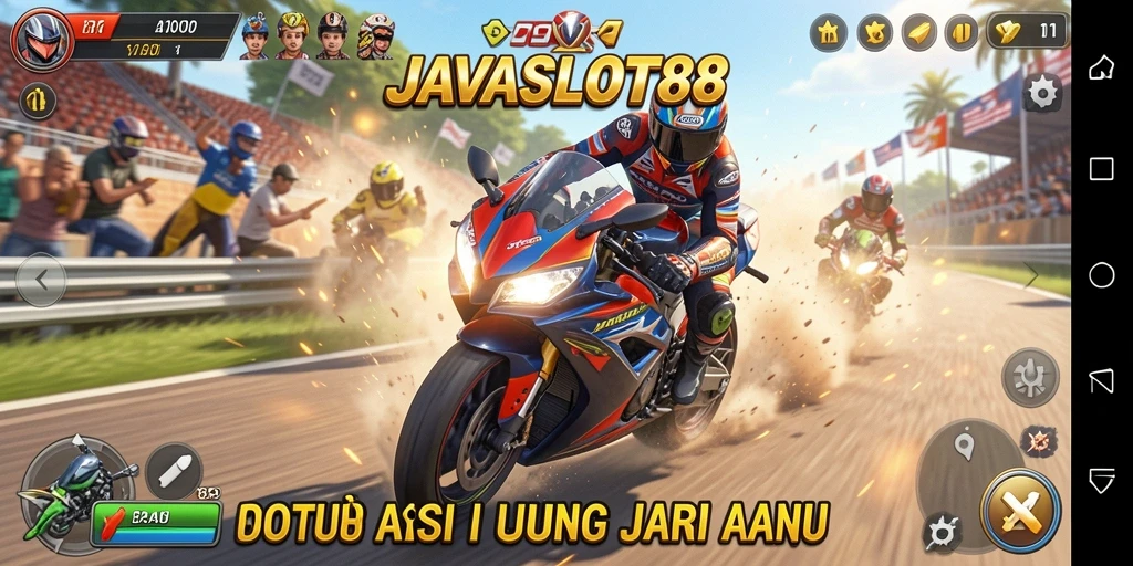 Gameplay seru balapan motor di JAVASLOT88 yang menegangkan.