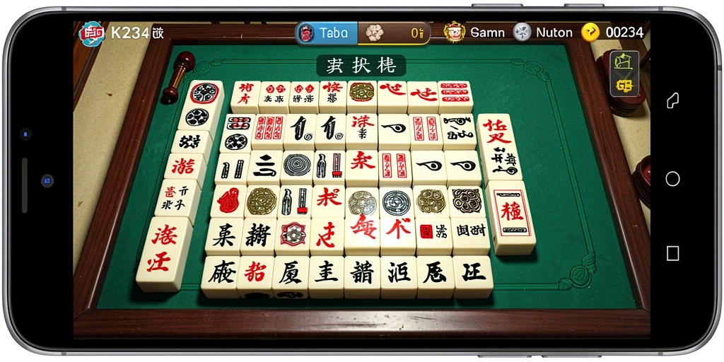 Tampilan menarik dari gameplay Mahjong K234 yang seru.