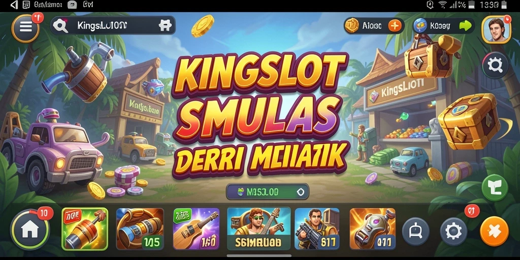 Tampilan menakjubkan dari gameplay KINGSLOT saat aksi slot berlangsung.