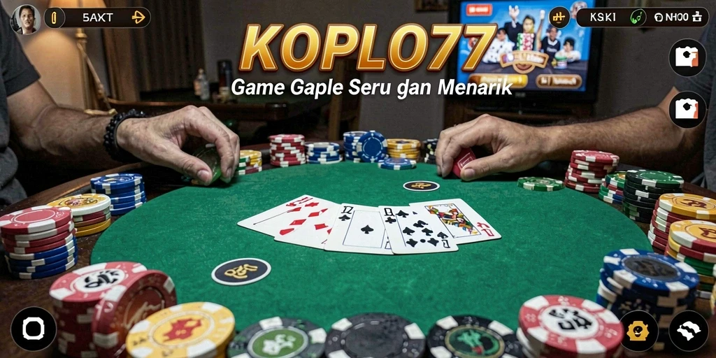 Screenshot KOPLO77 menampilkan pertandingan Gaple yang menarik dan interaktif.