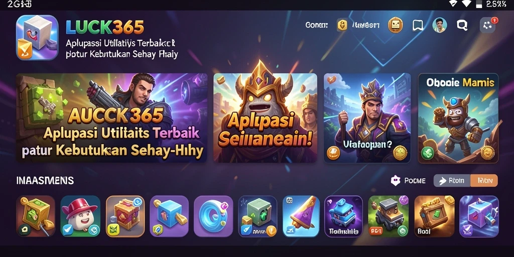 Screenshot utama LUCK365 menunjukkan tampilan antarmuka pengguna yang ramah.