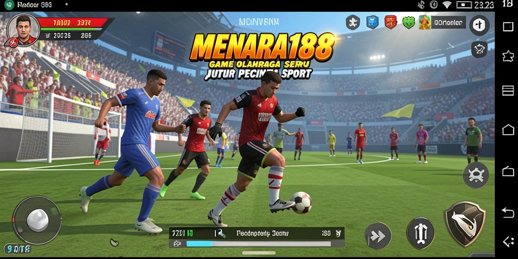 Screenshot utama dari gameplay <strong>MENARA188</strong> menampilkan aksi seru cabang olahraga.