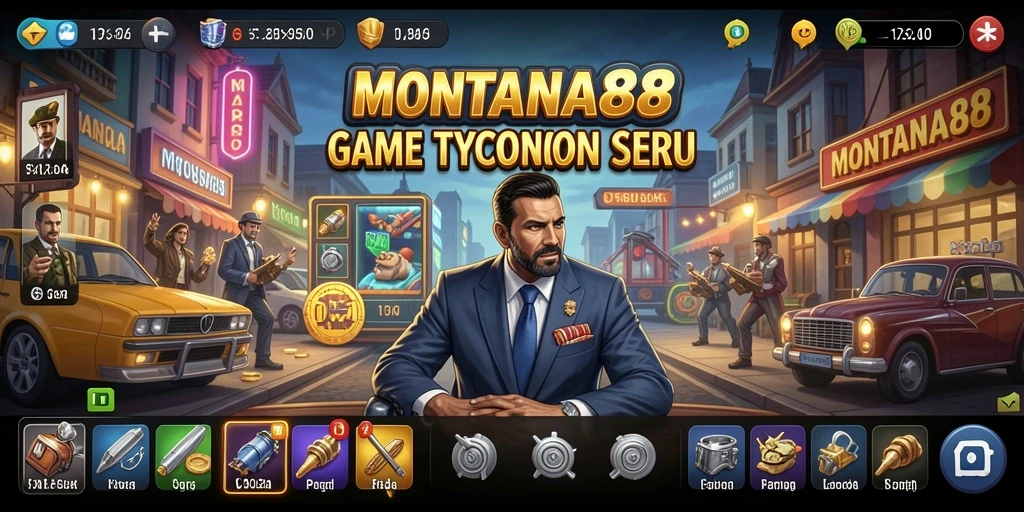 Tampilan gameplay MONTANA88 dengan berbagai pilihan bisnis yang menarik.