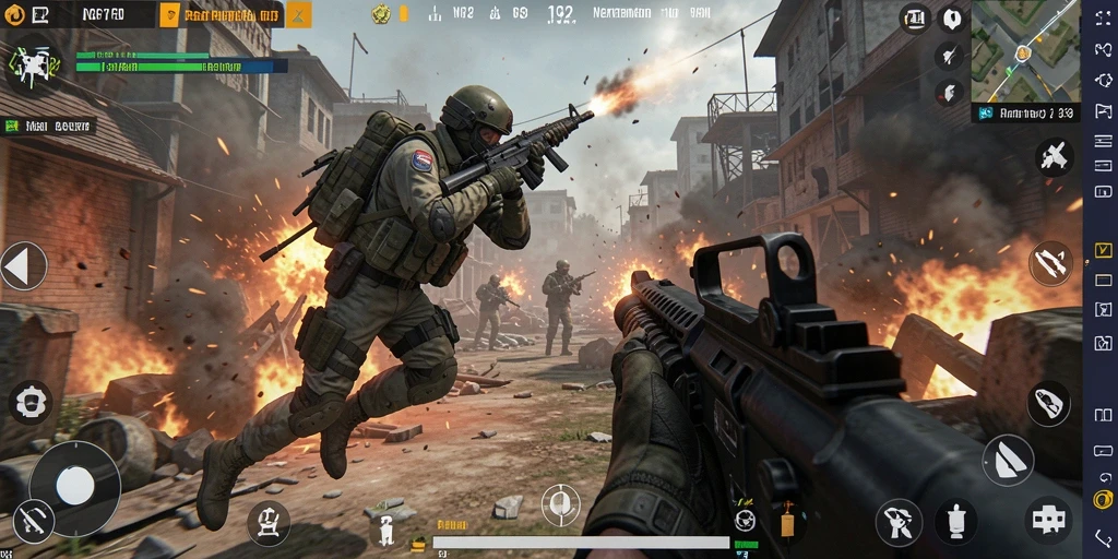 Gameplay N32 yang intens dan menegangkan saat bertempur.