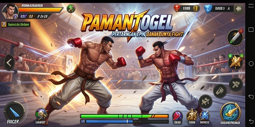 Screenshot gameplay <strong>PAMANTOGEL</strong> yang menunjukkan aksi pertarungan dinamis.