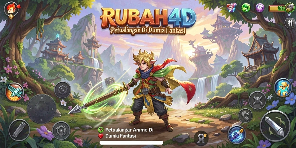 Tampilan gameplay RUBAH4D yang menarik dengan karakter anime.
