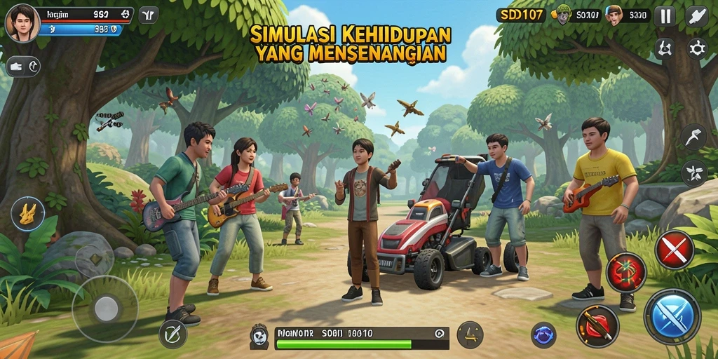Gameplay menarik dari SD107 yang menggambarkan kehidupan virtual.