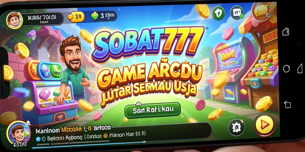 Screenshot gameplay SOBAT777 yang menggambarkan keseruan permainan arcade.