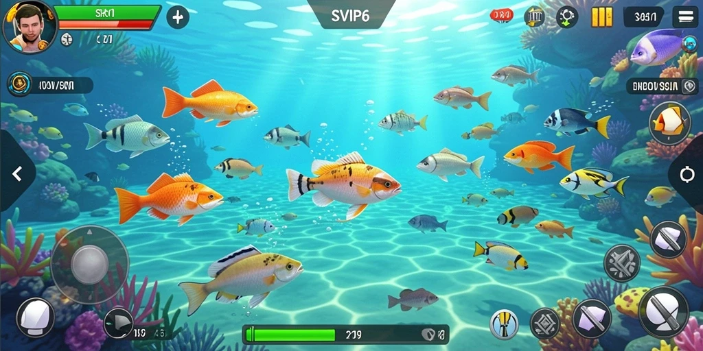 Tampilan gameplay Tembak Ikan yang seru dan penuh warna.