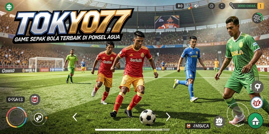 Tangkapan layar utama dari gameplay soccer di TOKYO77.