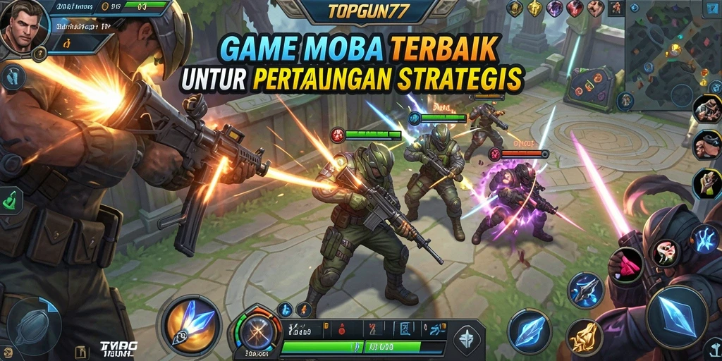 Screenshot gameplay TOPGUN77 yang menunjukkan pertempuran seru.