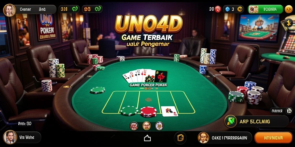 Tampilan gameplay seru dalam permainan Poker di UNO4D.