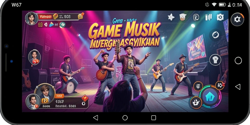 Tampilan gameplay W67 yang menarik dengan berbagai tantangan musik.